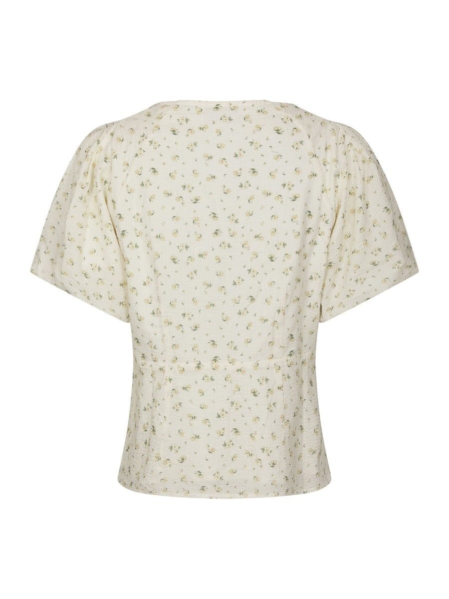 Irina Small Rose Flower Blouse Light Yellow