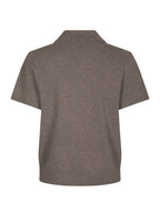 Neo Noir Gia Check Knit Blouse Dark Taupe