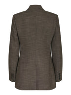 Neo Noir Perine Structure Twill Blazer Dark Taupe