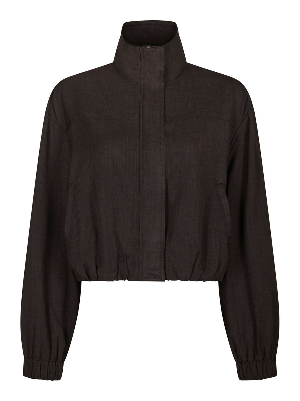 Neo Noir Felicity Zip Blouse Dark Brown