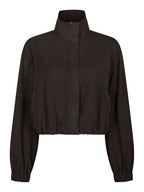 Neo Noir Felicity Zip Blouse Dark Brown