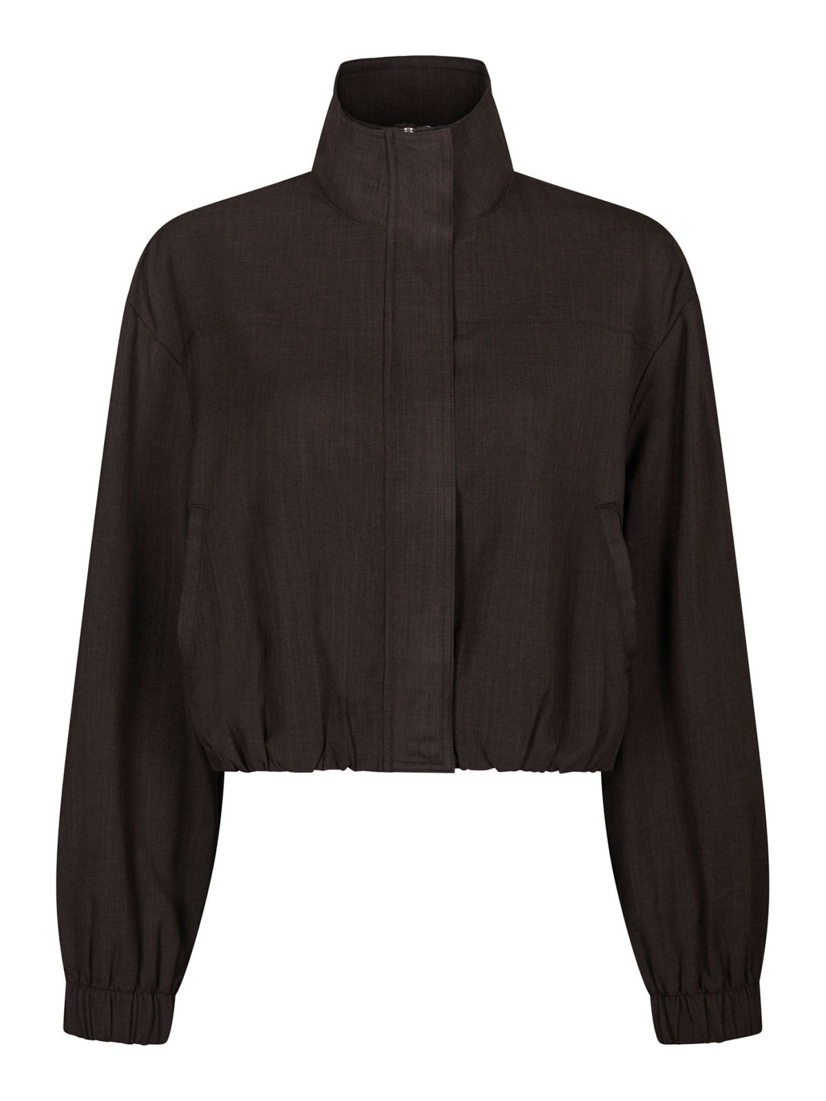 Neo Noir Felicity Zip Blouse Dark Brown