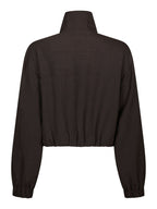 Neo Noir Felicity Zip Blouse Dark Brown