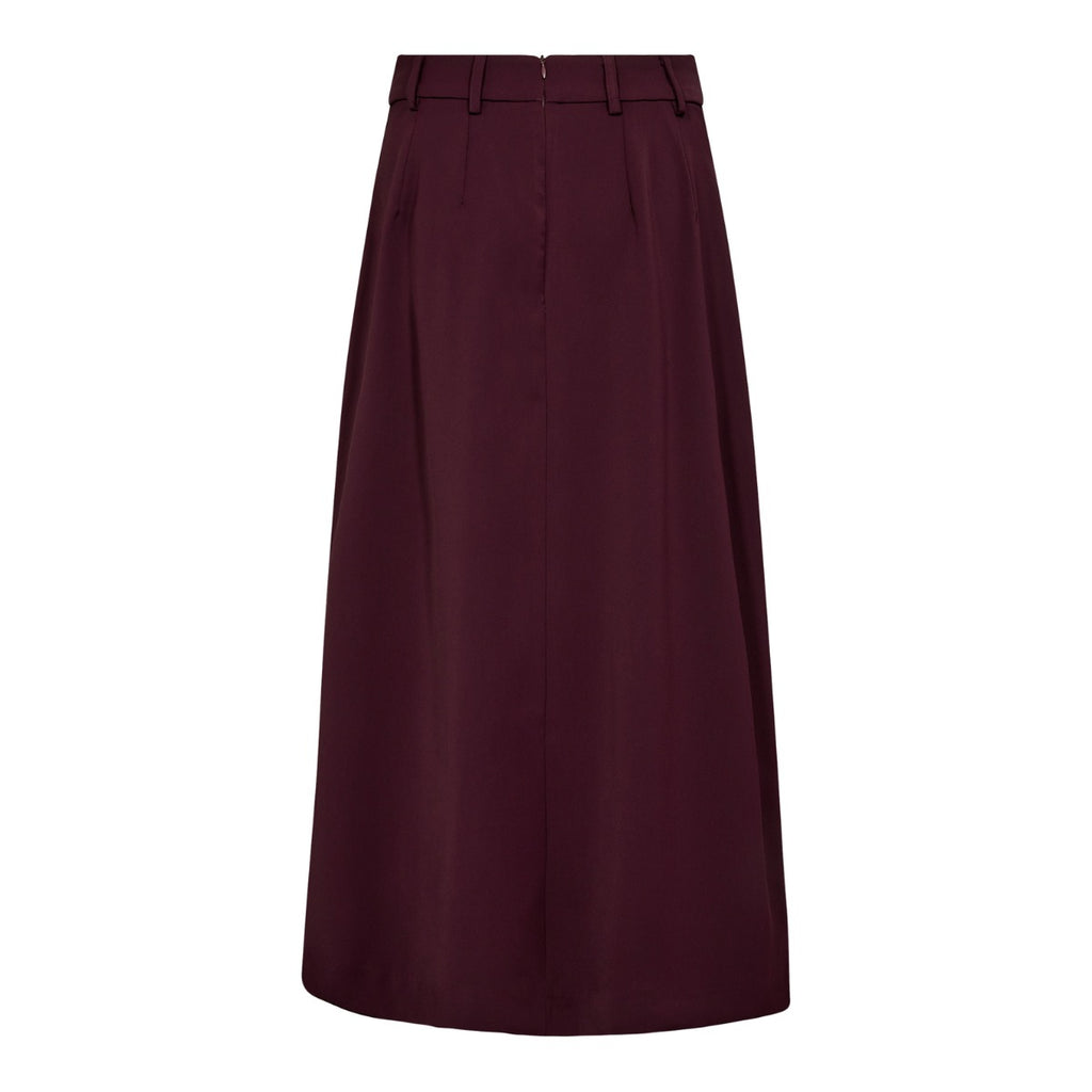 Anya Pleat Skirt Winered