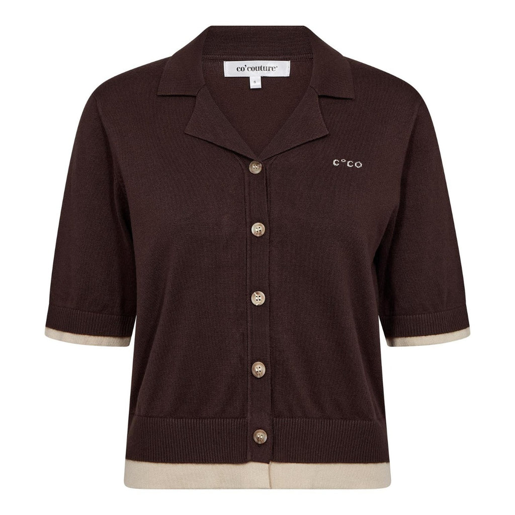 Lue Crop Cardigan Dark Brown