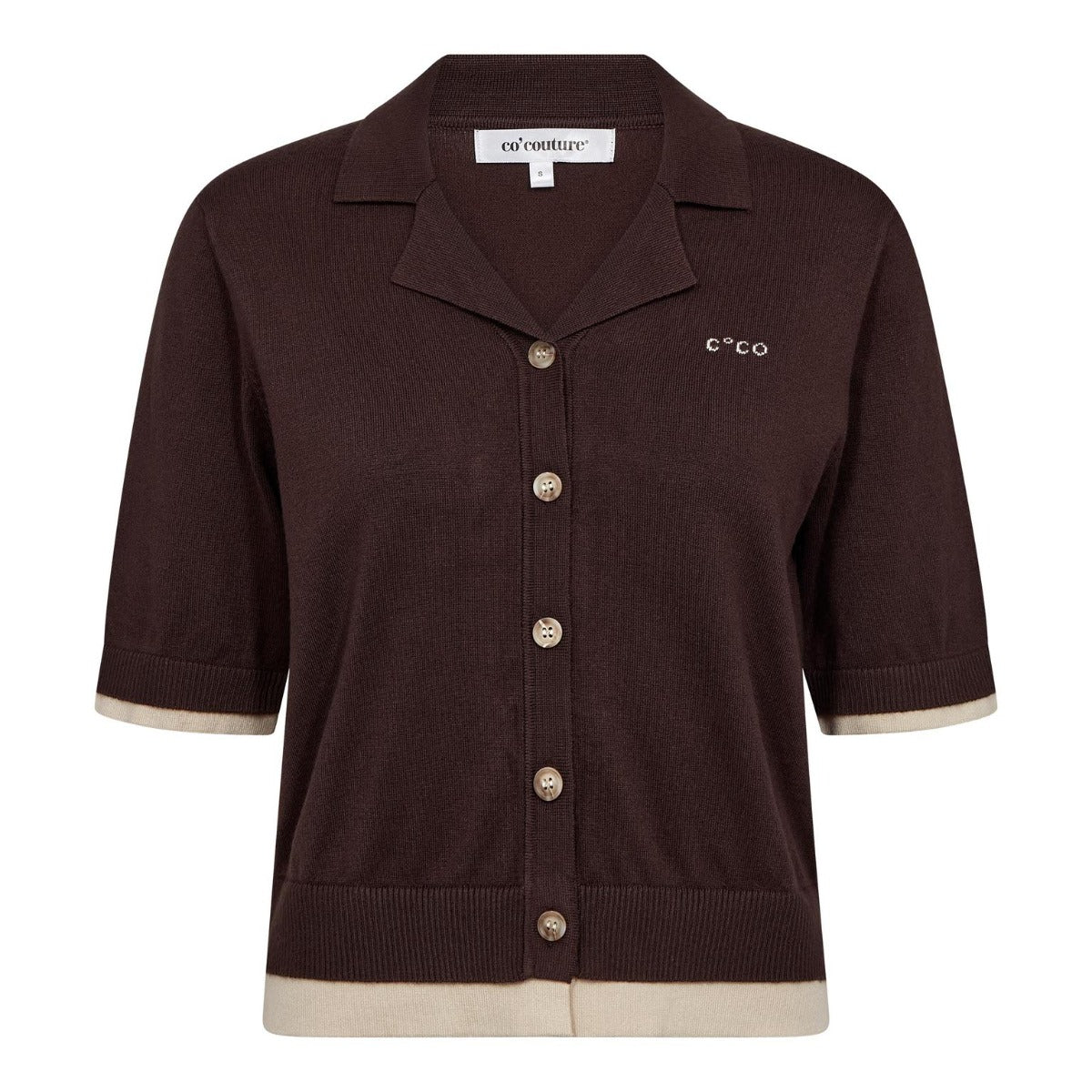 Lue Crop Cardigan Dark Brown