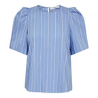 Teran Stripe SS Blouse Pale Blue