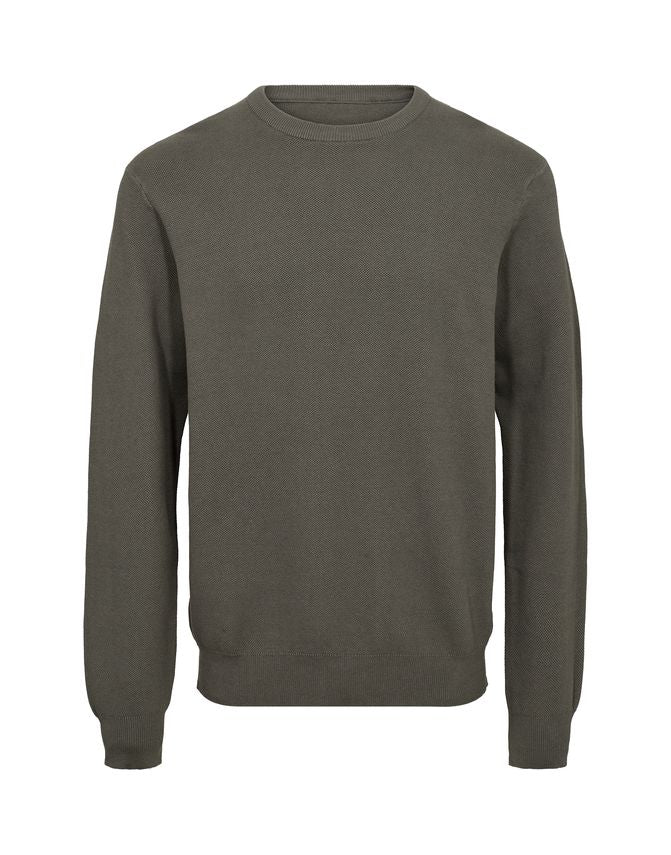 O-neck knit regular fit Light Olive