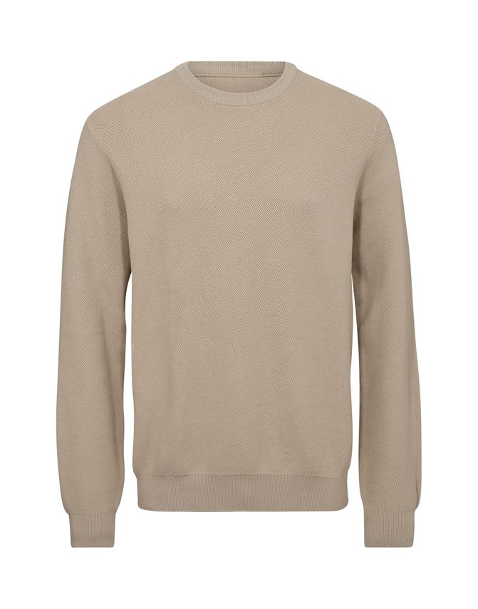 O-neck knit regular fit Sand