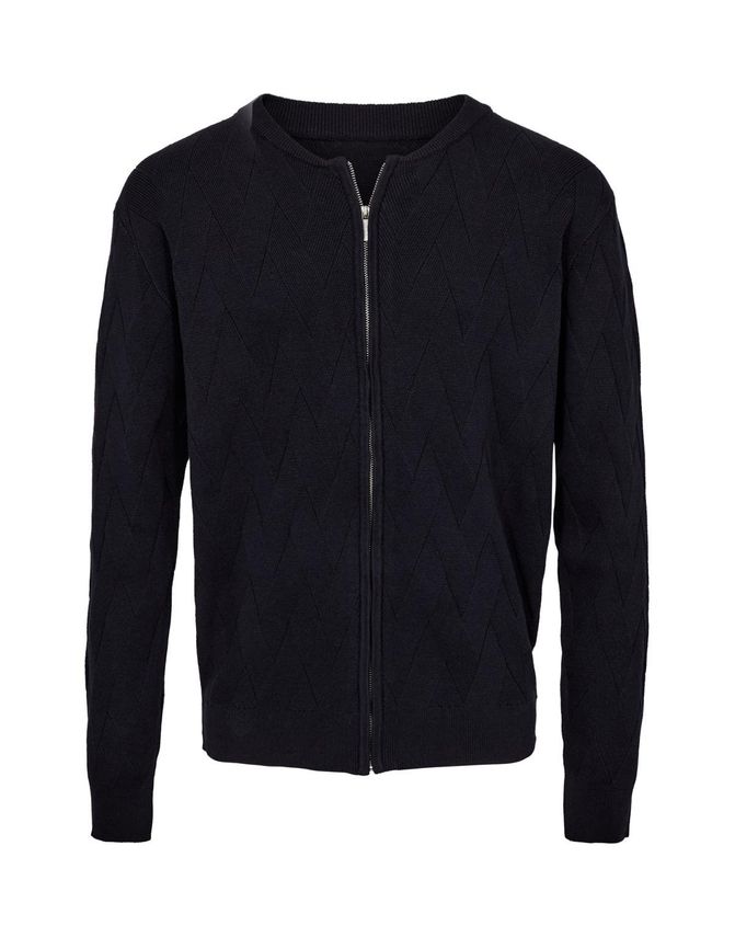 Zip Cardigan Regular Fit Navy