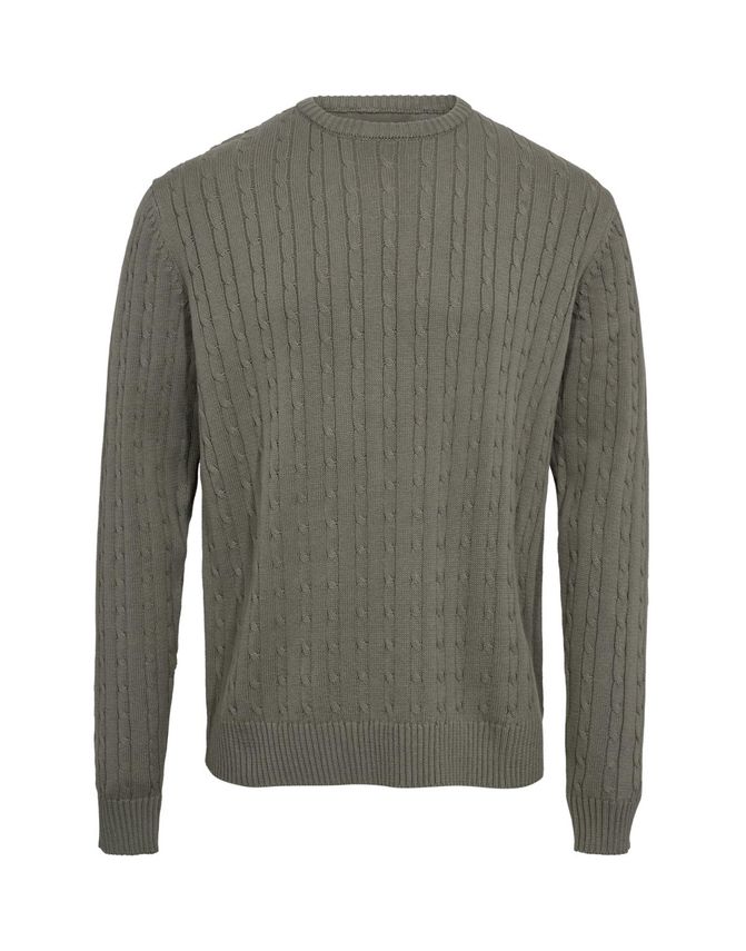 Black Blue Cable o-neck knit regular fit Green