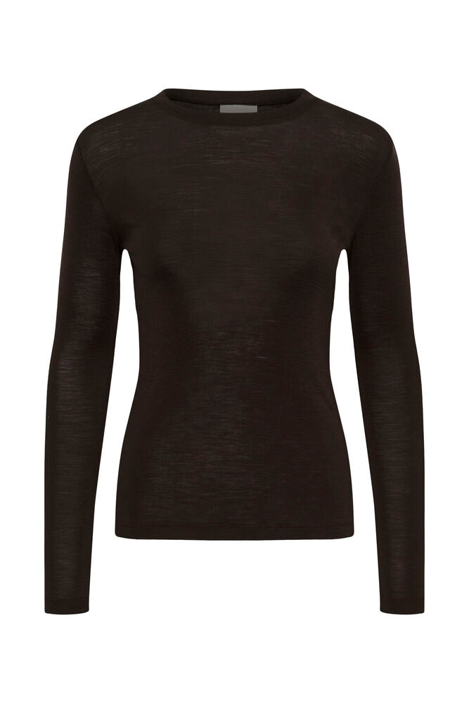 Gestuz Ninia LS Wool Roundneck Chocolate Torte