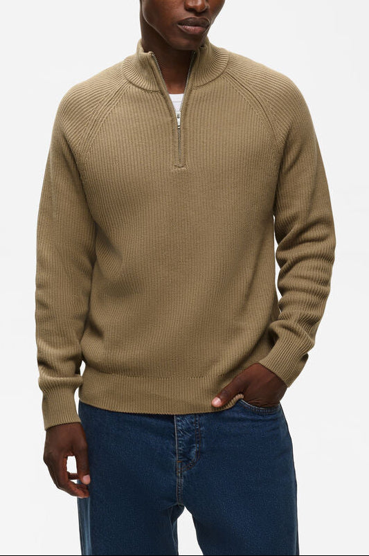 Matinique MAhellson Z Half Zip Strik Brown