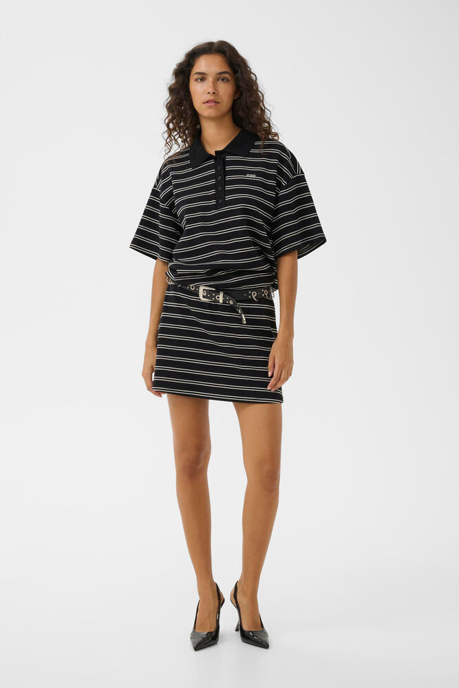 Gestuz Pilova Skirt Black White Striped