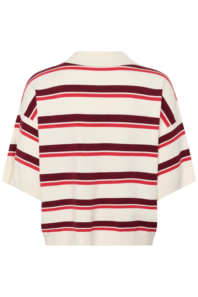 Gestuz Taia SS Polo Pullover Egret