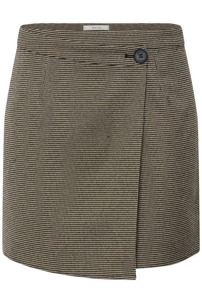 Gestuz Casia HW Skirt Black And White Houndstooth