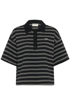 Gestuz Pilova Polo T-shirt Black White Striped