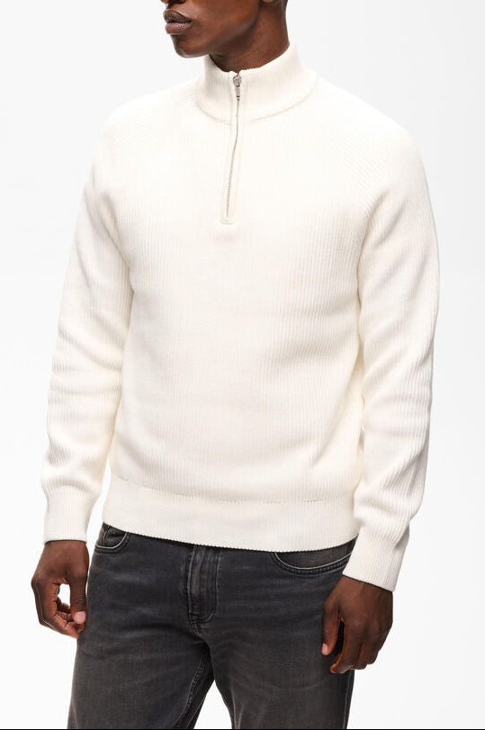Matinique MAhellson Z Half Zip Strik Off White