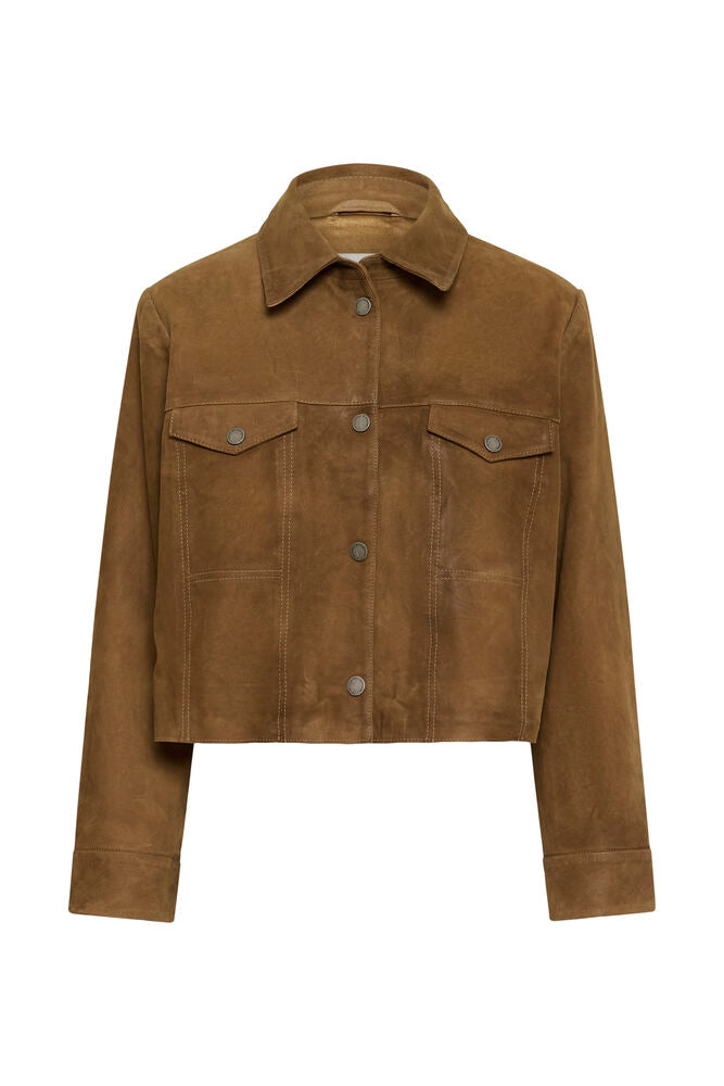 My Essential Wardrobe Gispo Suede Jacket Light Bison Brown