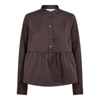 Co'Couture Poppy Flare Blouse Dark Brown