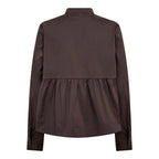 Co'Couture Poppy Flare Blouse Dark Brown