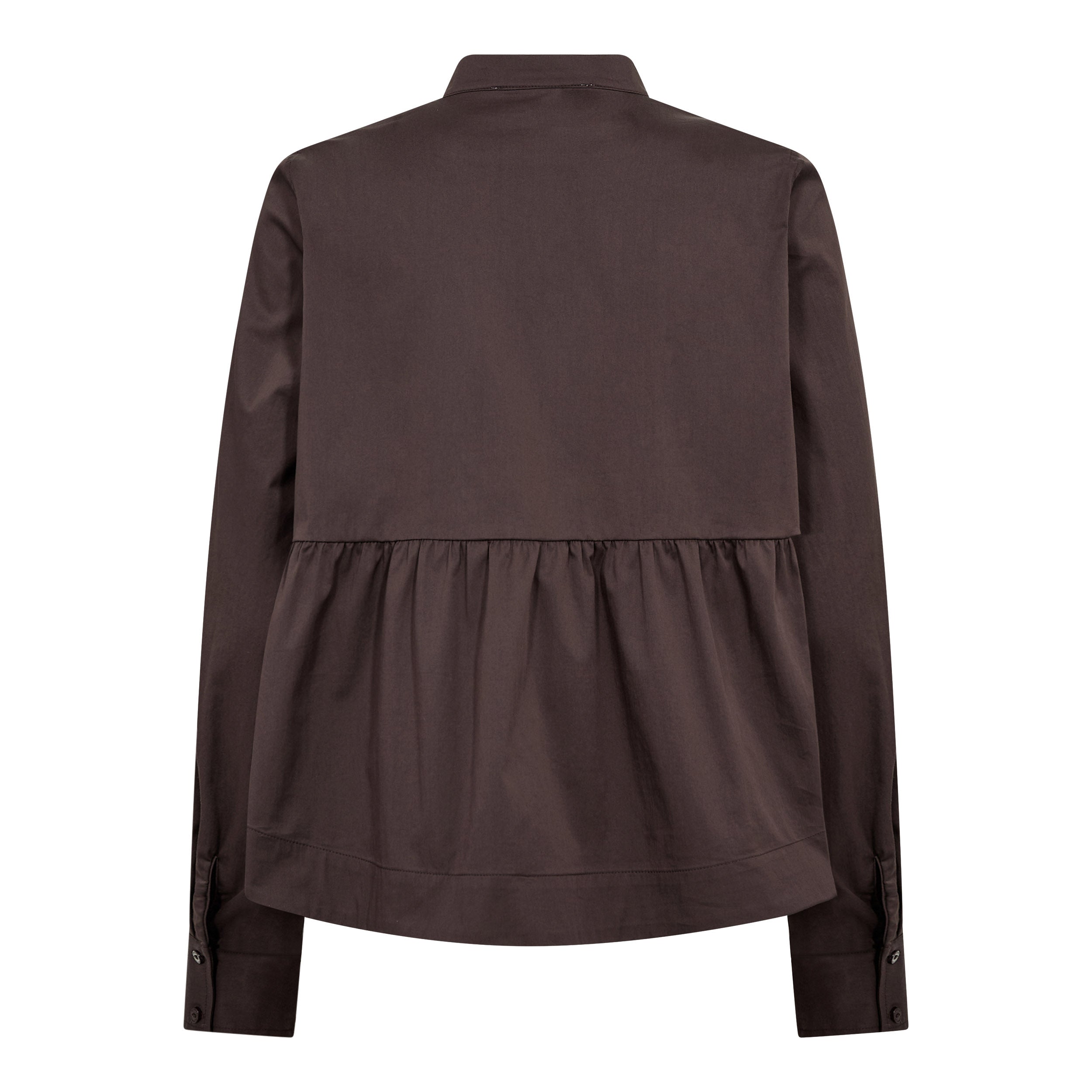 Co'Couture Poppy Flare Blouse Dark Brown