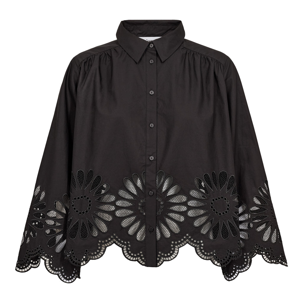 Co'Couture Melise Emb. LS Shirt Black