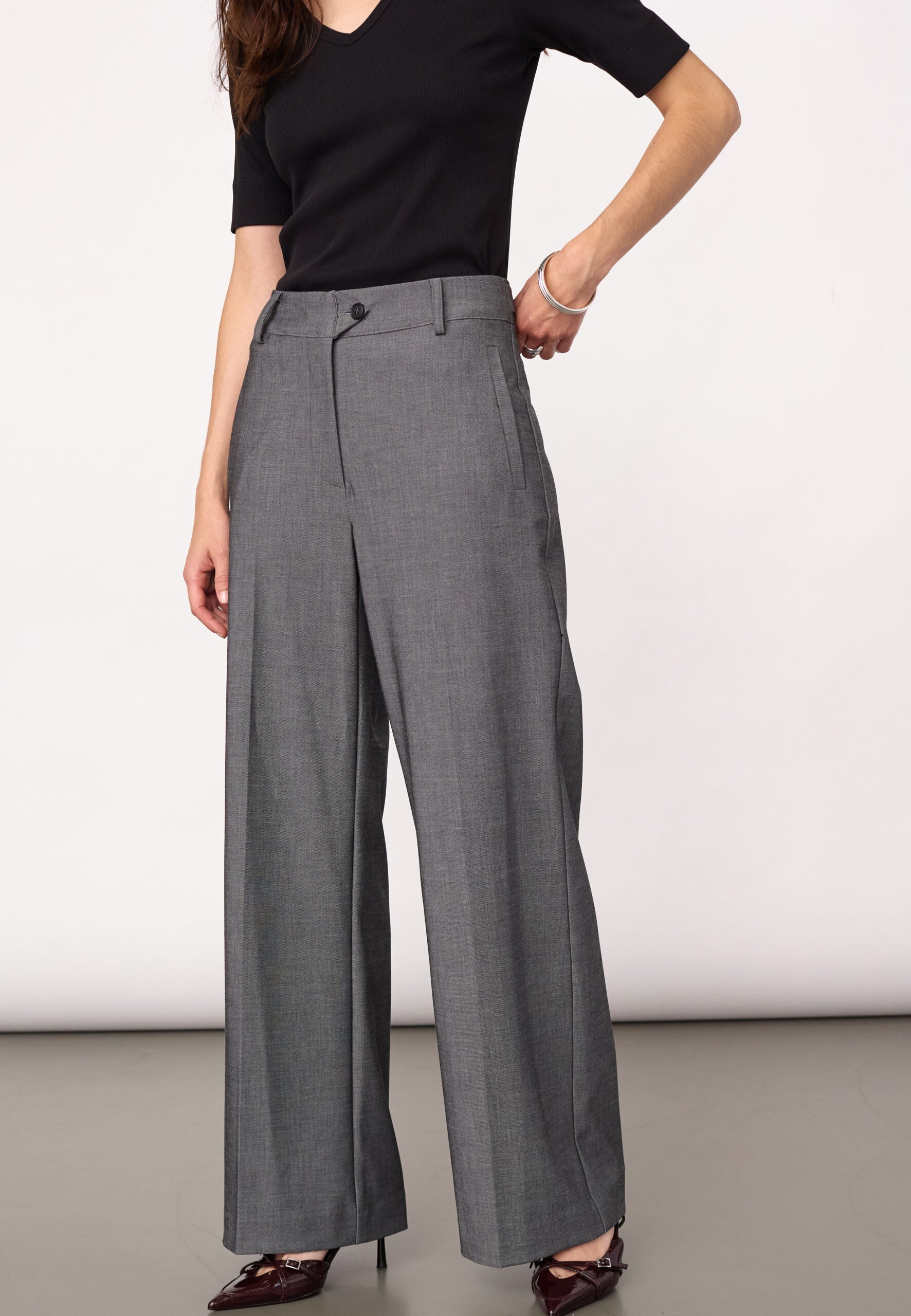 Co'Couture Jacky Wide Pant Mid Grey