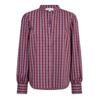 Co'Couture Renee Check V-Shirt Berry Red