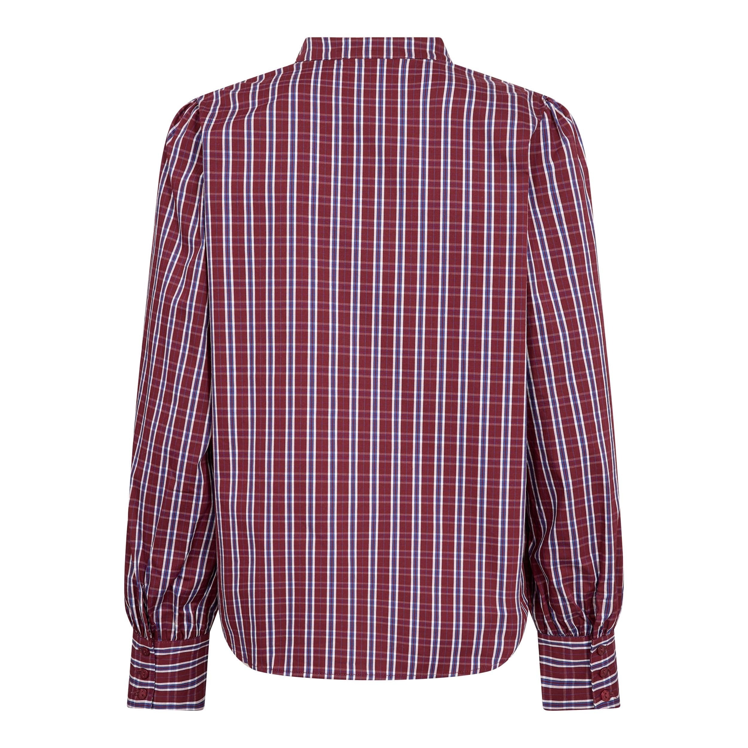 Co'Couture Renee Check V-Shirt Berry Red