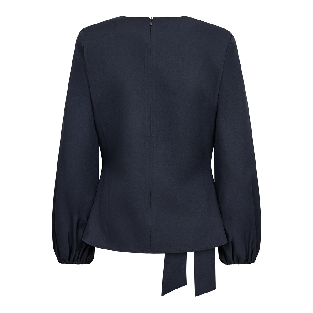 Co'Couture Luna Tie Blouse Navy