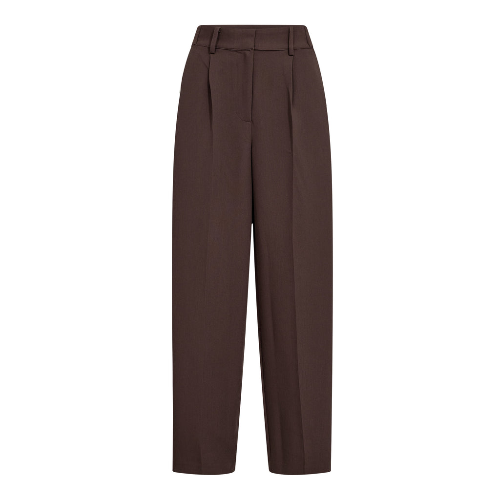 Co'Couture Acile Leg Pleat Pant Brun