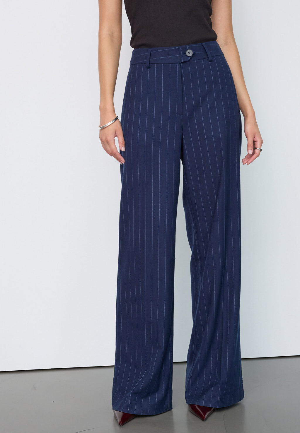 Co'Couture Gabie Pin Wide Pant Navy