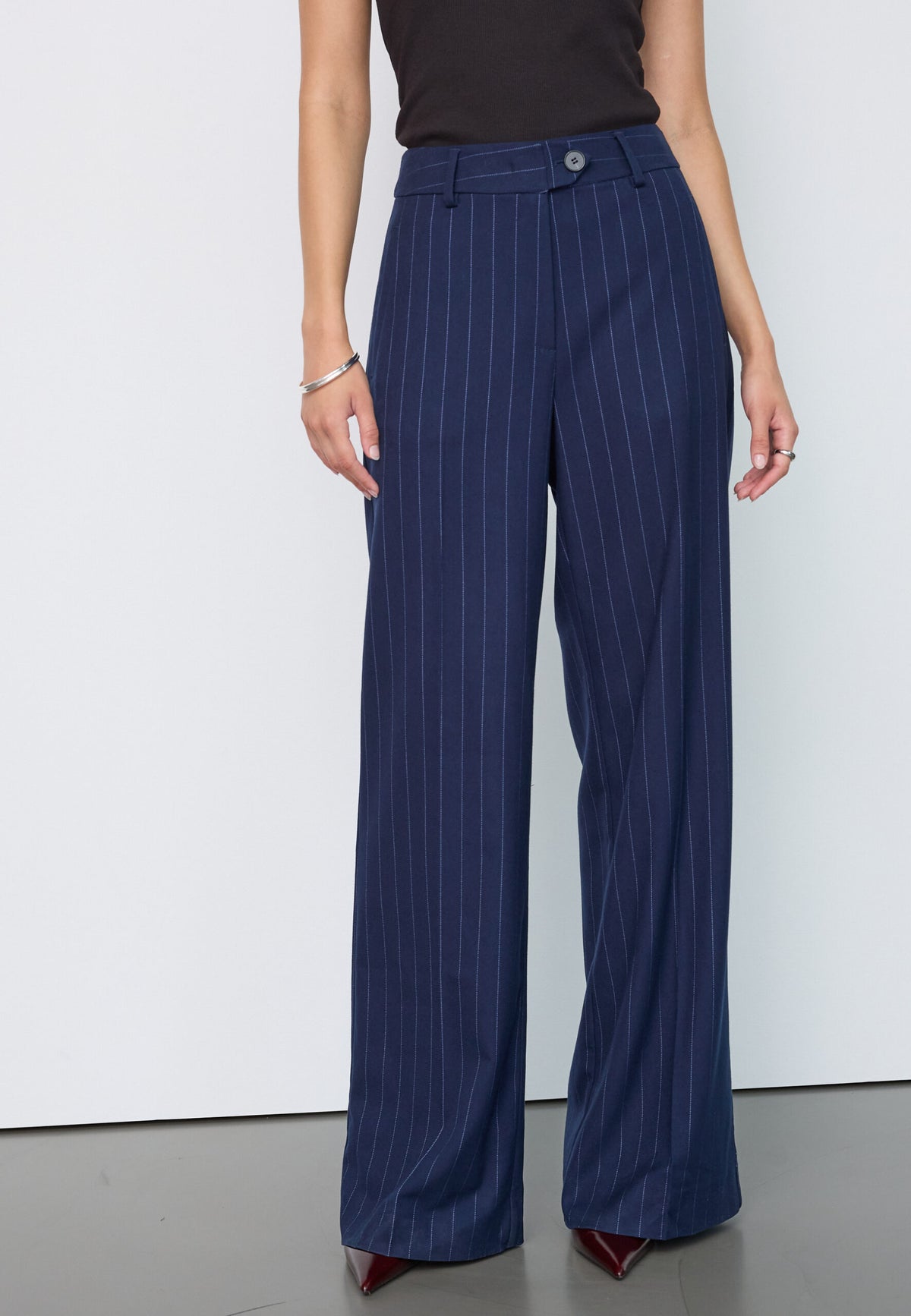 Co'Couture Gabie Pin Wide Pant Navy