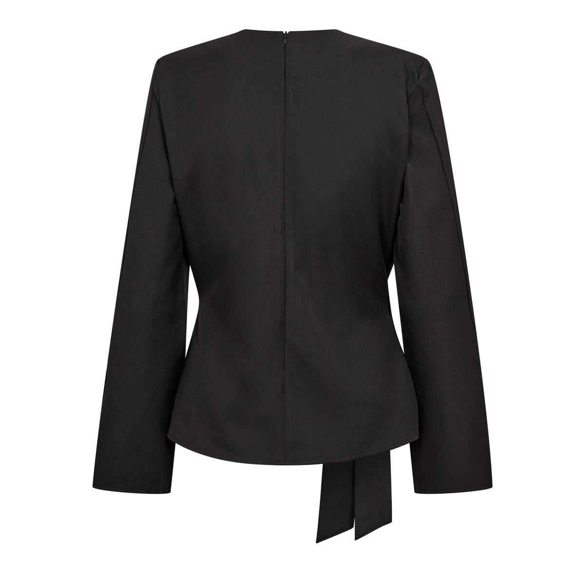 Co'Couture Luna Pleat Tie Blouse Black