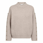 Co'Couture Row Button Sleeve Knit Bone