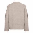 Co'Couture Row Button Sleeve Knit Bone