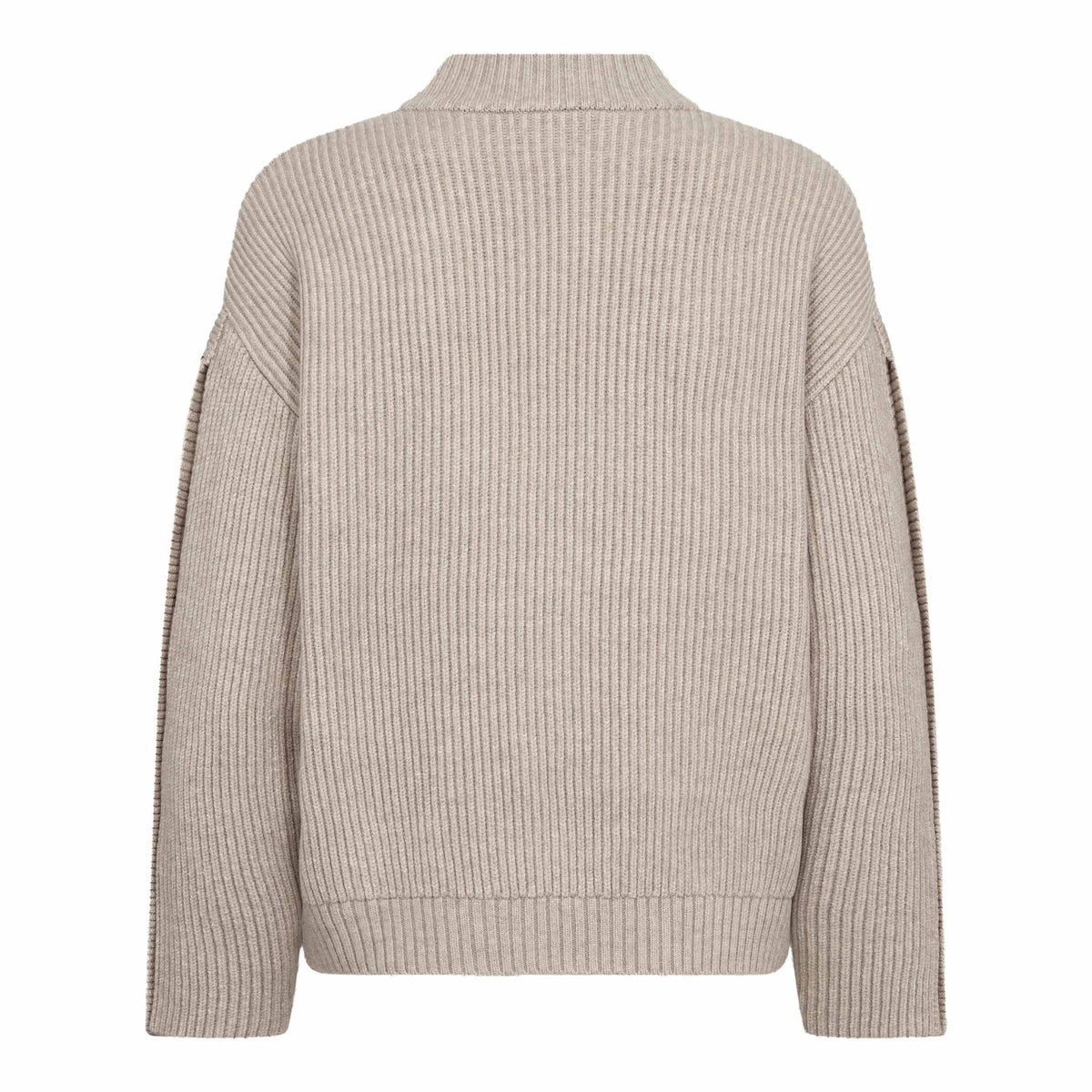 Co'Couture Row Button Sleeve Knit Bone