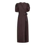 Co'Couture Hera SS Wrap Dress Dark Brown