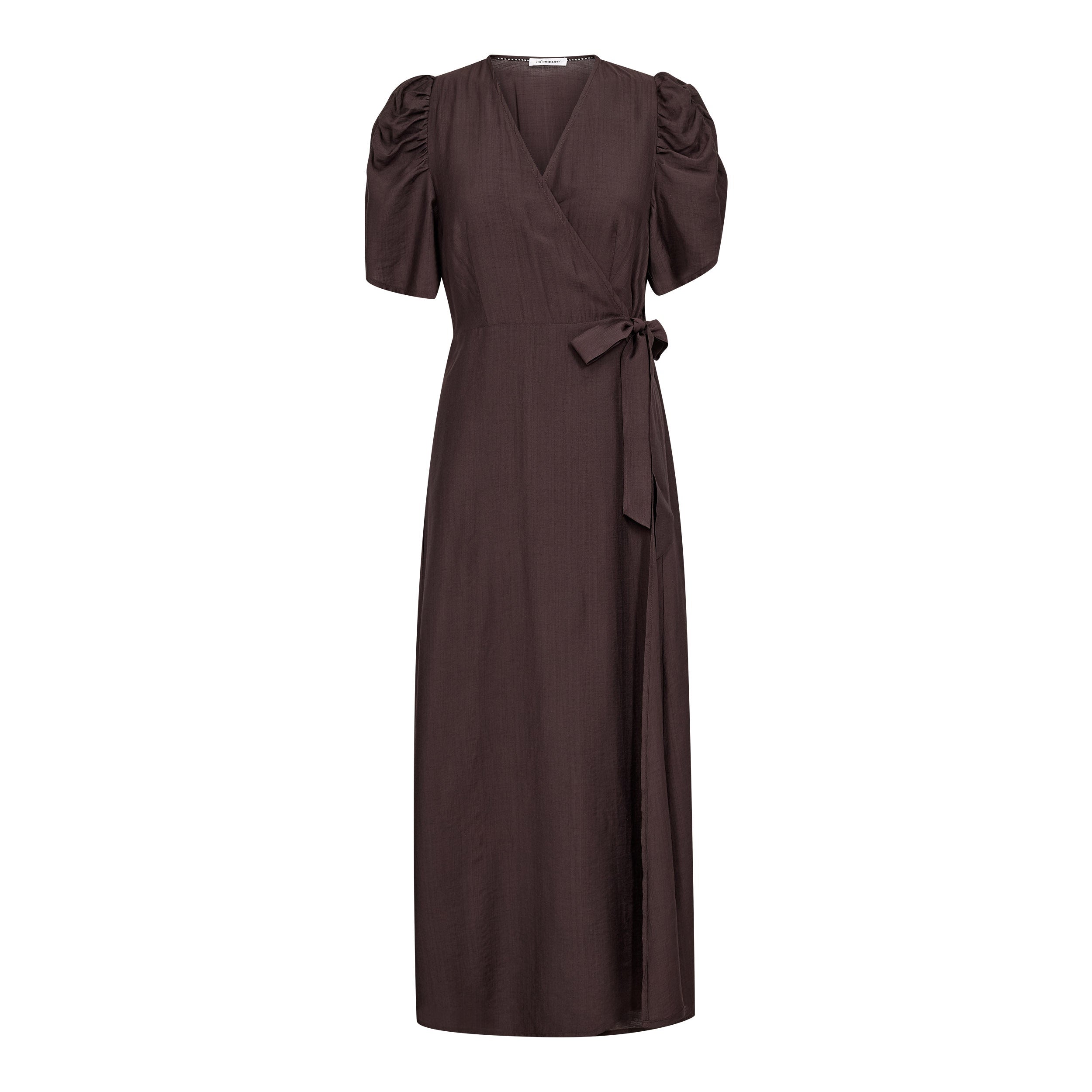 Co'Couture Hera SS Wrap Dress Dark Brown