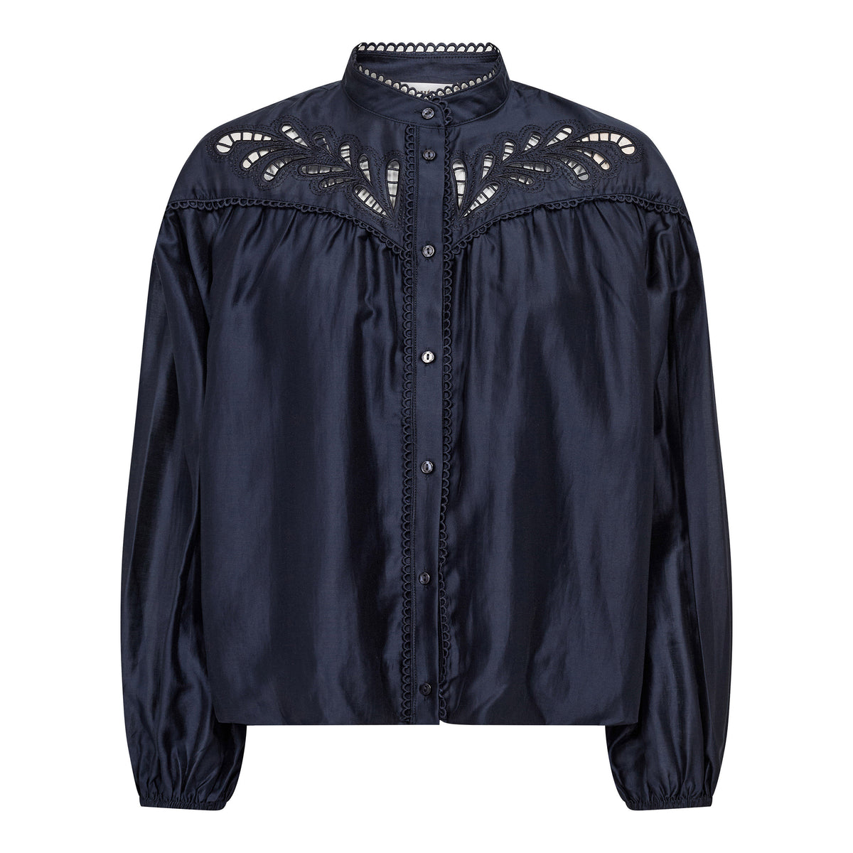 Co'Couture Melin Balloon Lace Shirt Navy