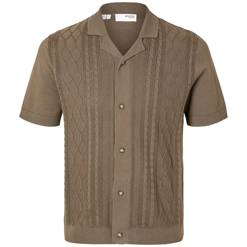 SLHtess SS Knit Resort Cardigan Morel