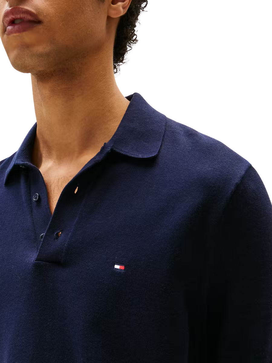 Essential Cotton Knitted Polo Desert Sky