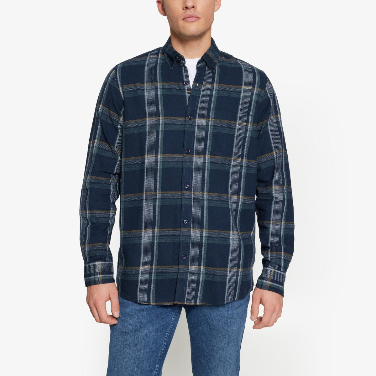 Bruce Check + Shirt Deep Marine