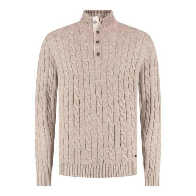 Born With Appetite Clive Full Buttoned Cardigan Beige