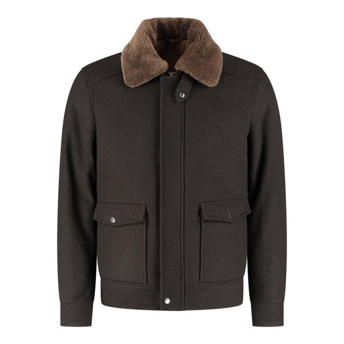 Born With Appetite Duke Short Woolen Outdoor Jacket Brown