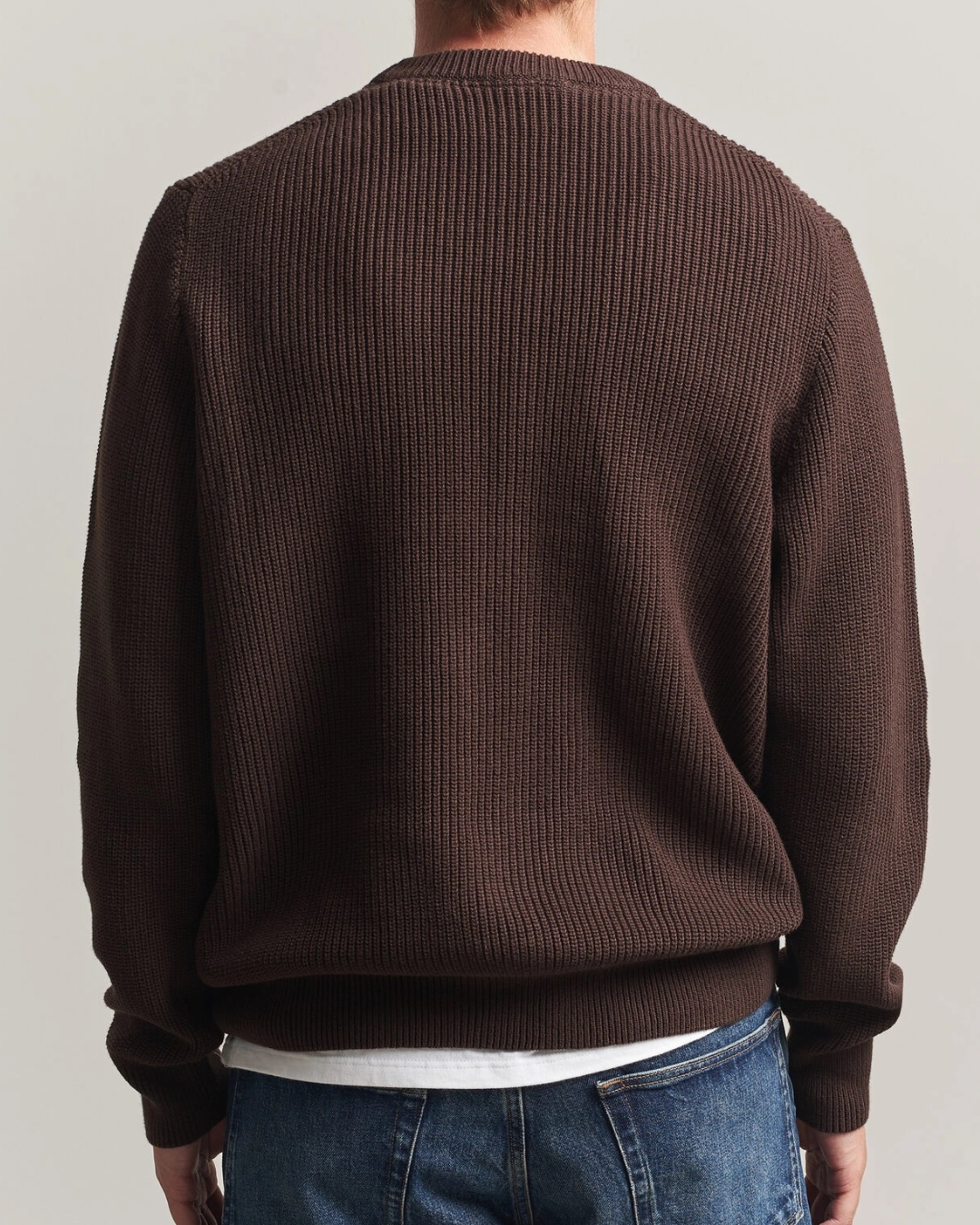 Les Deux Rib Crewneck Knit Molé Brown