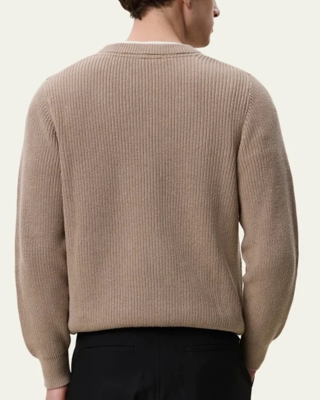Les Deux Rib Crewneck Knit Dark Sand