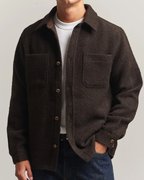 Les Deux Bouclé Overshirt Brown