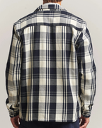 Les Deux Structured Check Overshirt Dark Navy
